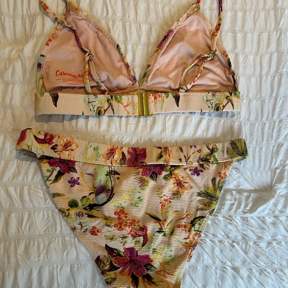 Pink patterned bikini size Large - Picture 2 of 3